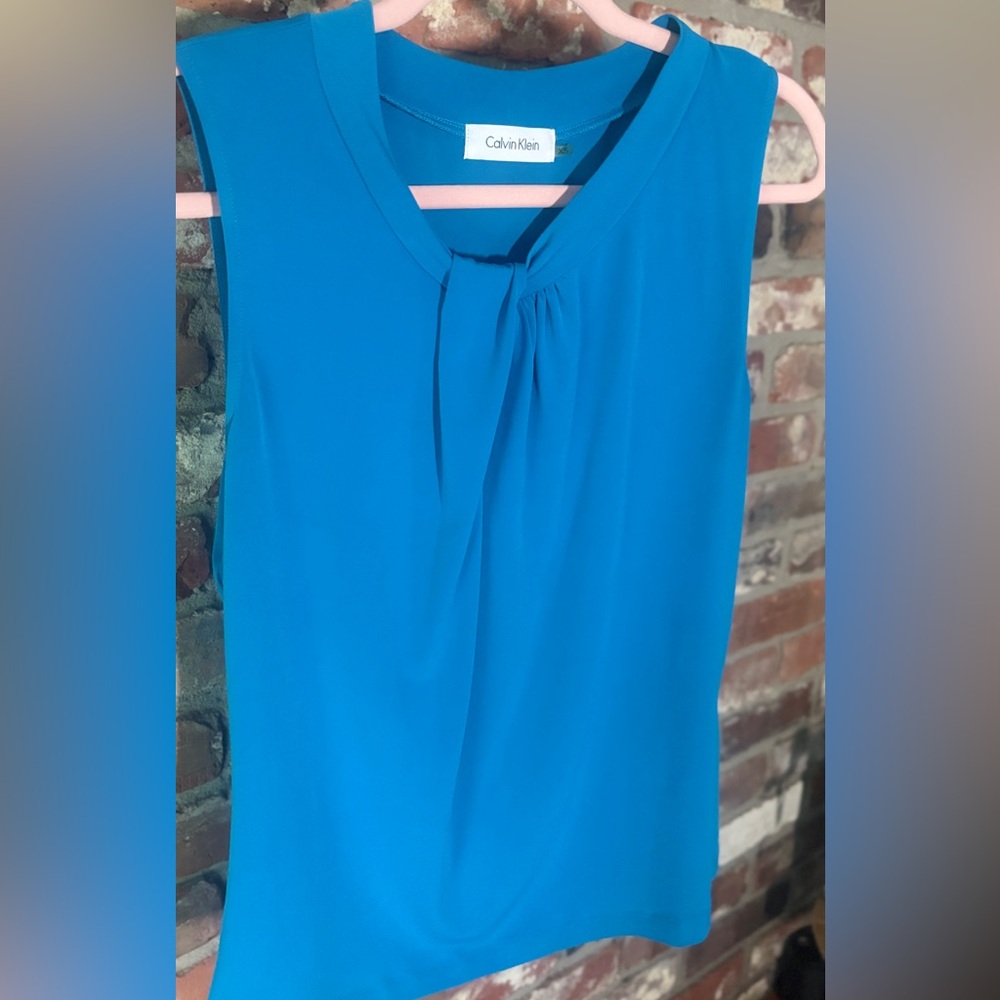 Calvin Klein Vibrant Blue Sleeveless Blouse